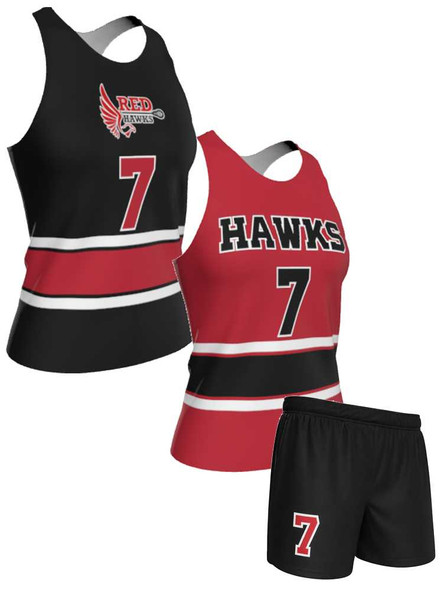 Dawg - Ladies/Girls "Fast Lane" Custom Sublimated Reversible Lacrosse Uniform Set Ladies Practice Uniforms All Sports Uniforms