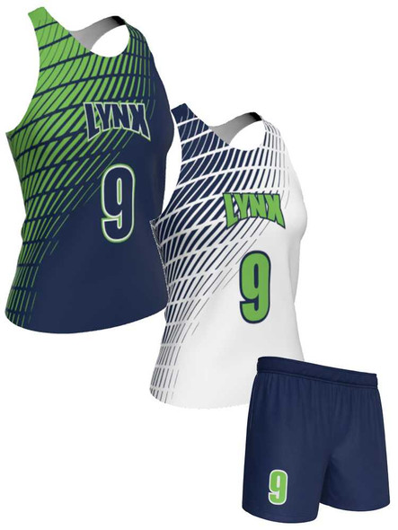 Dawg - Ladies/Girls "Frontline" Custom Sublimated Reversible Lacrosse Uniform Set Ladies Practice Uniforms All Sports Uniforms