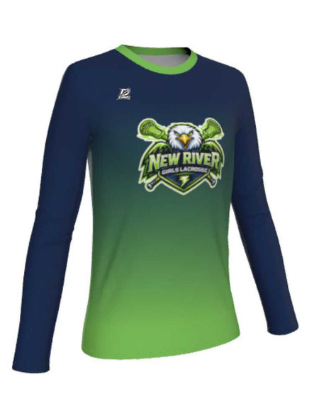 Dawg - Ladies "Dawg 3" Custom Sublimated Lacrosse Warm Up Shirt Warm Up Shirts All Sports Uniforms