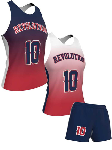 Dawg - Ladies/Girls "Sideline Gradient" Custom Sublimated Reversible Lacrosse Uniform Set Ladies Practice Uniforms All Sports Uniforms