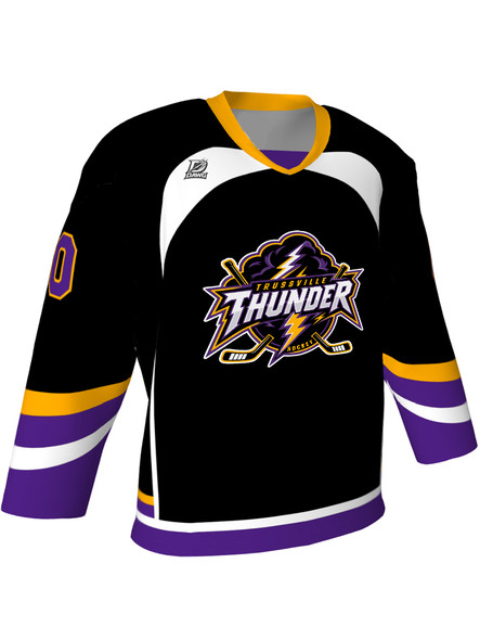 Dawg - Adult/Youth "Hat Trick" Custom Sublimated V-Neck Yoked Hockey Jersey