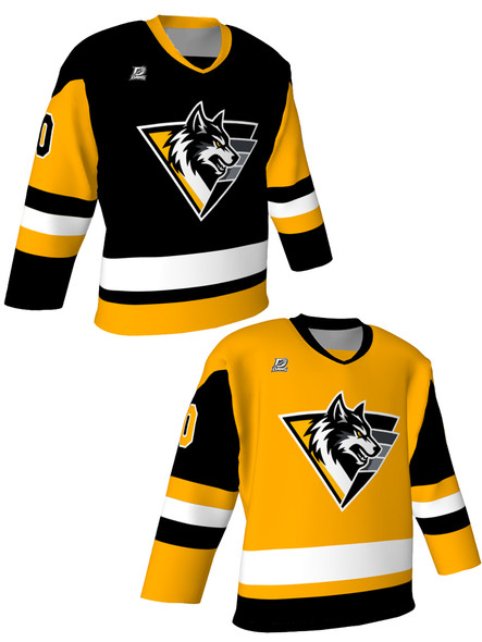 Dawg - Adult/Youth "Pittsburgh Dawg" Custom Sublimated Reversible V-Neck Yoked Hockey Jersey