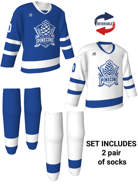 Dawg - Adult/Youth "Toronto Dawg" Custom Sublimated Reversible V-Neck Yoked Hockey Jersey + Socks