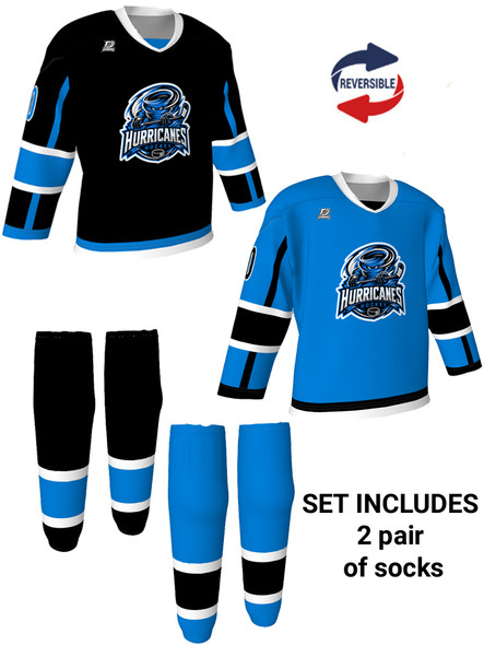 Dawg - Adult/Youth "Los Angeles Dawg" Custom Sublimated Reversible V-Neck Yoked Hockey Jersey + Socks
