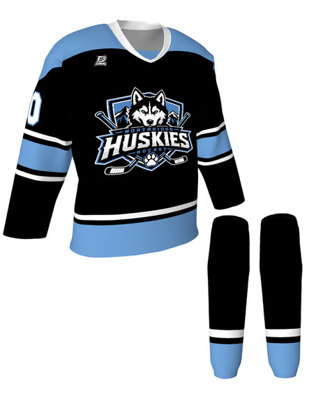 Dawg - Adult/Youth "One Timer" Custom Sublimated V-Neck Yoked Hockey Jersey + Socks
