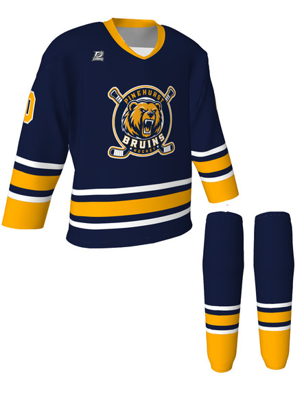 Dawg - Adult/Youth "Dawg Shift" Custom Sublimated V-Neck Yoked Hockey Jersey + Socks
