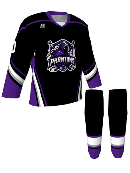 Dawg - Adult/Youth "Anaheim Dawg" Custom Sublimated V-Neck Yoked Hockey Jersey + Socks