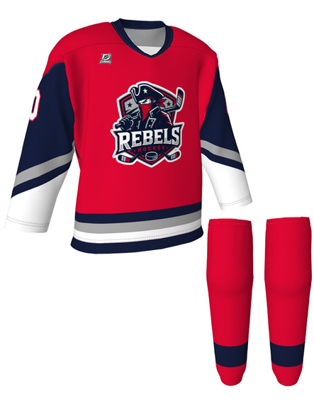 Dawg - Adult/Youth "Slash" Custom Sublimated V-Neck Yoked Hockey Jersey + Socks