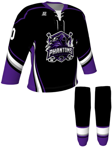 Dawg - Adult/Youth "Anaheim Dawg" Custom Sublimated Laced Yoked Hockey Jersey + Socks