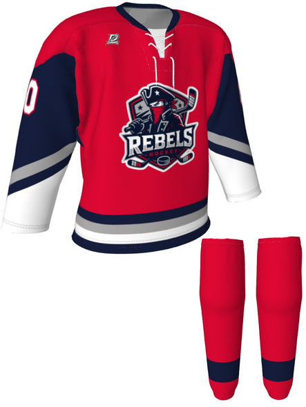 Dawg - Adult/Youth "Slash" Custom Sublimated Laced Yoked Hockey Jersey + Socks