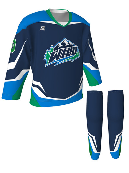 Dawg - Adult/Youth "Chain Breaker" Custom Sublimated V-Neck Non-Yoked Hockey Jersey + Socks