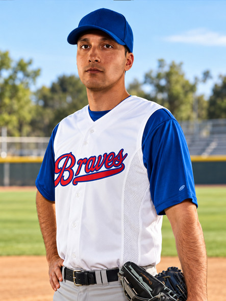 "Classic Sleeveless Innovator" Button Front Baseball Jersey