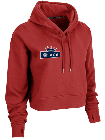 Womens "Victory" 8.1oz 60/40 Crop Fleece Hoodie