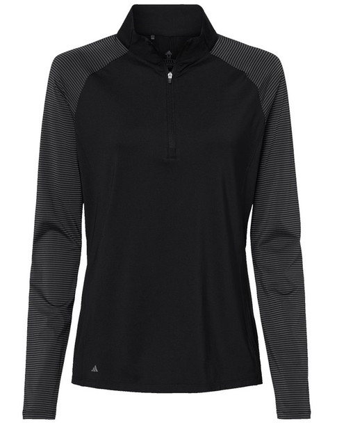Womens Adidas "Shoulder Stripe" 1/4 Zip Pullover