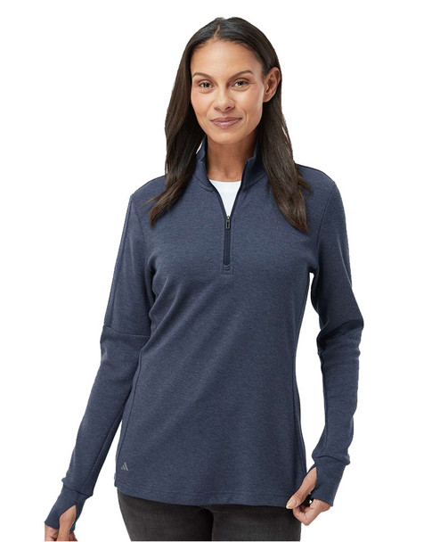 Womens Adidas "3-Stripes" 1/4 Zip Pullover Sweater