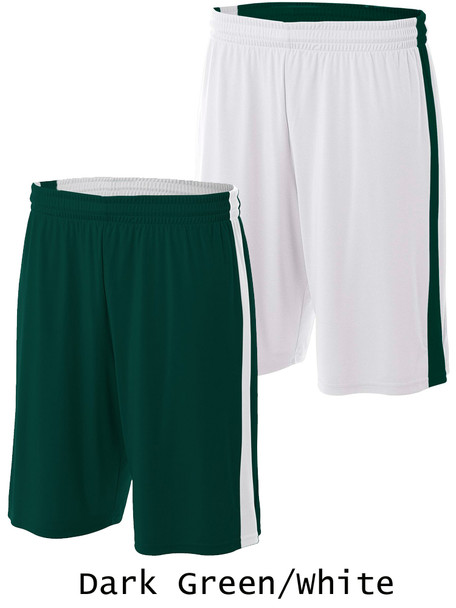 Adult 10" Inseam "Bulldog" Reversible Basketball Shorts