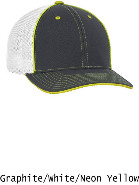Tri-Color Trucker Mesh Moisture Control Baseball Cap