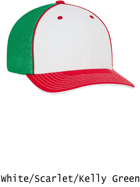 Tri-Color Trucker Mesh Moisture Control Baseball Cap