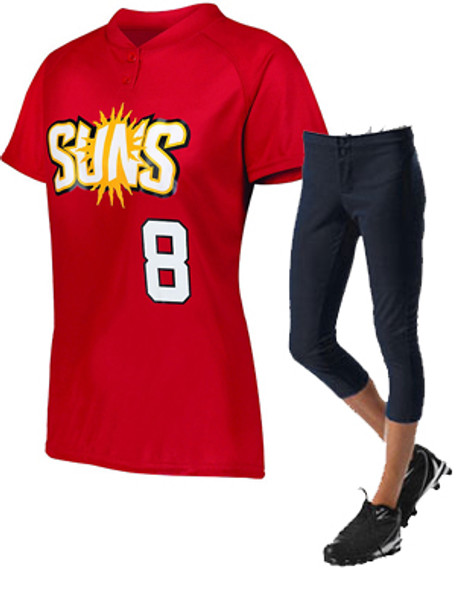 Womens/Girls "Splitter" Two-Button Softball Uniform Set