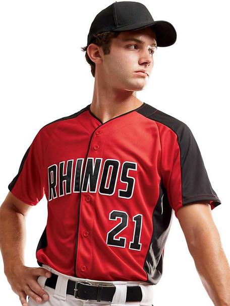 Adult "Bash" Button Front Baseball Jersey Adult Button Fronts All Sports Uniforms