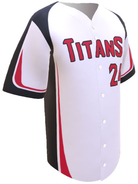 Control Series Premium - "Titan" Custom Sublimated Button Front Baseball Jersey