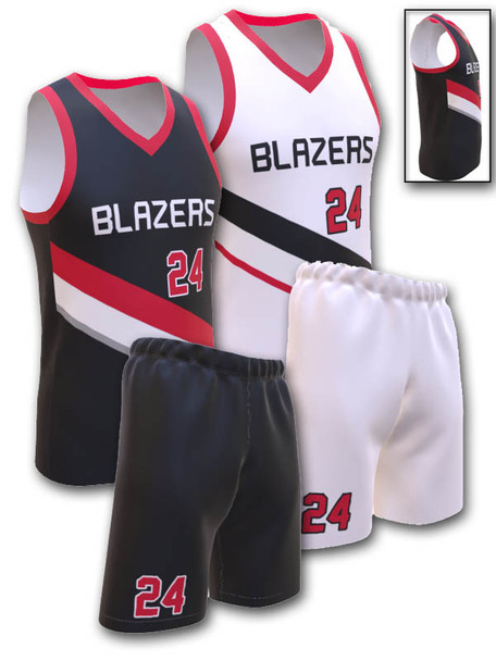 Saver Series - Adult/Youth "Blazer" Custom Sublimated Reversible Basketball Set