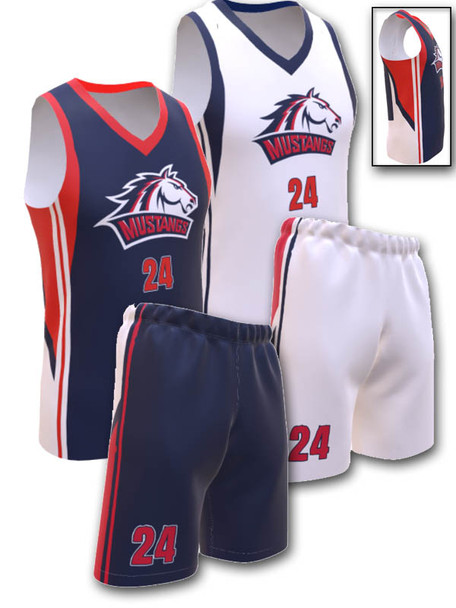 Saver Series - Adult/Youth "Panther" Custom Sublimated Reversible Basketball Set