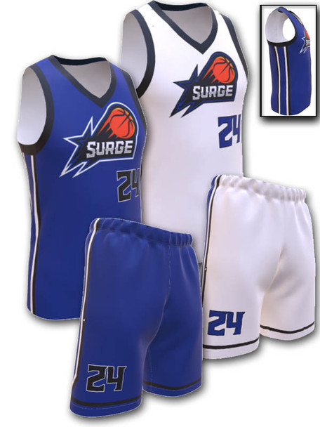Saver Series - Womens/Girls "Lightning" Custom Sublimated Reversible Basketball Set