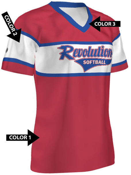 Quick Ship Plus - Womens/Girls "Blockade" Custom Sublimated Softball Jersey