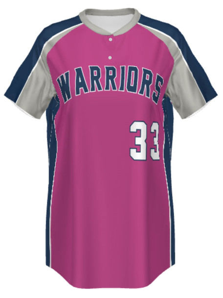 Control Series Premium - Womens/Girls "Classic Color Block" Custom Sublimated 2 Button Softball Jersey