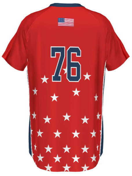 Control Series Premium - Womens/Girls "Stars and Stripes" Custom Sublimated 2 Button Softball Jersey
