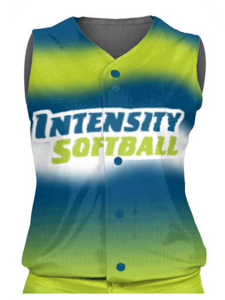 Control Series Premium - Womens/Girls "Northern Lights" Custom Sublimated Sleeveless Button Front Softball Jersey