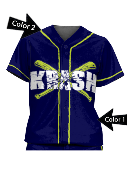 Control Series Premium - Womens/Girls "1 Color Piping" Custom Sublimated Button Front Softball Jersey