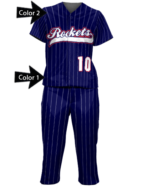 Control Series Premium - Womens/Girls "Pinstripes" Custom Sublimated Button Front Softball Set