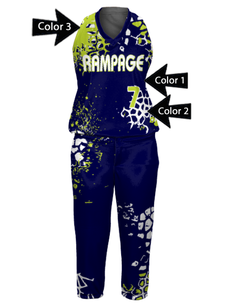 Control Series Premium - Womens/Girls "Wild Card" Custom Sublimated Racerback Softball Set