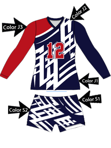 Control Series Premium - Womens/Girls "Strike" Custom Sublimated Volleyball Set