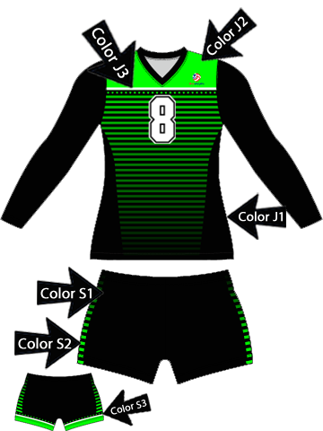 Control Series Premium - Womens/Girls "Liberty" Custom Sublimated Volleyball Set