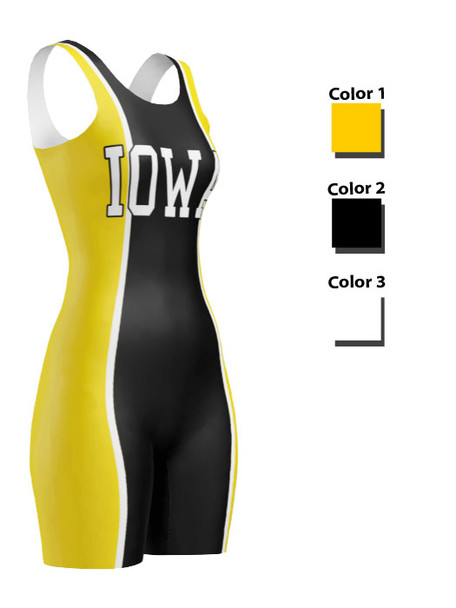 Womens "Hawkeye" Custom Sublimated Wrestling Singlet