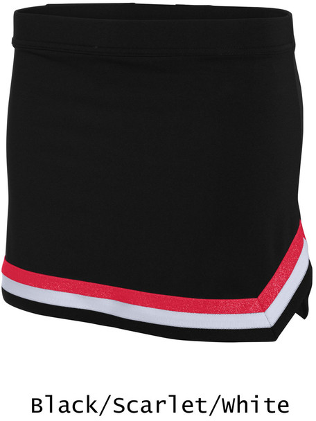 Girls "Exuberance" V-notch Cheer Skirt With Three Color Trim