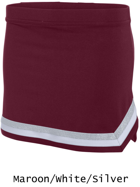 Girls "Exuberance" V-notch Cheer Skirt With Three Color Trim