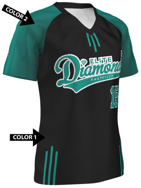 Quick Ship Plus - Womens/Girls "Tourney" Custom Sublimated Softball Jersey