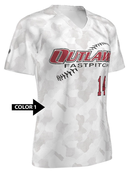 Quick Ship Plus - Womens/Girls "Camo" Custom Sublimated Softball Jersey