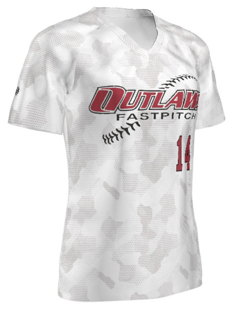Quick Ship Plus - Womens/Girls "Camo" Custom Sublimated Softball Jersey