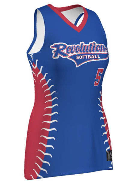 Quick Ship Plus - Womens/Girls "Fastpitch" Custom Sublimated Sleeveless Softball Jersey