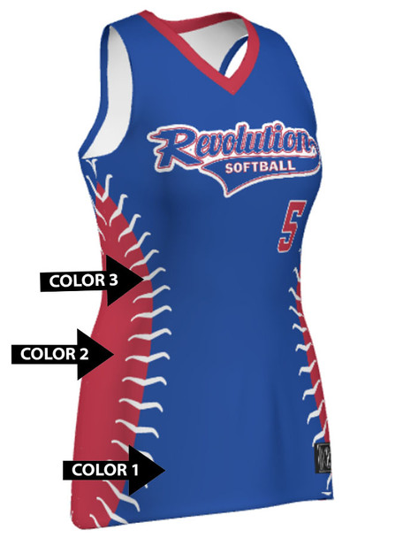 Quick Ship Plus - Womens/Girls "Fastpitch" Custom Sublimated Sleeveless Softball Jersey