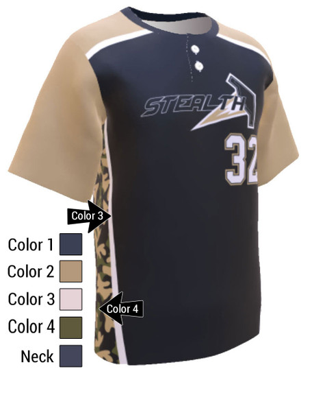 Control Series Premium - "Camo Hunter" Custom Sublimated 2 Button Baseball Jersey