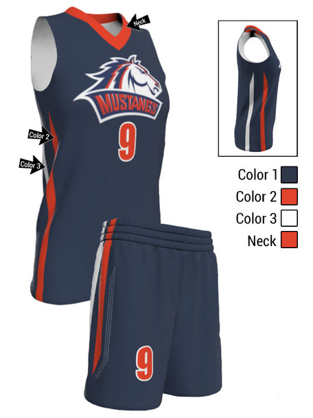 Quick Ship - Womens/Girls "Nova" Custom Sublimated Basketball Uniform