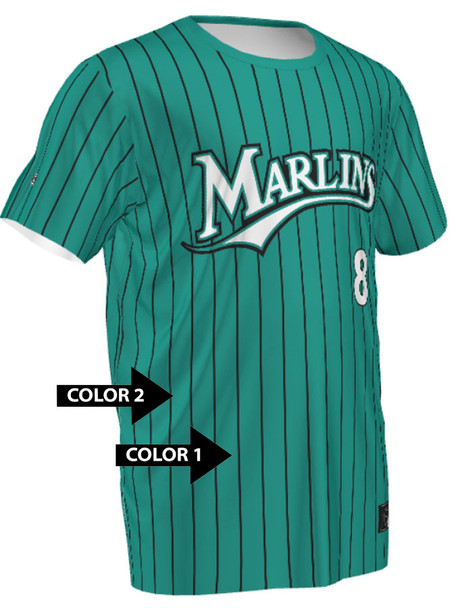 Quick Ship - "Pinstripe" Custom Sublimated Baseball Jersey