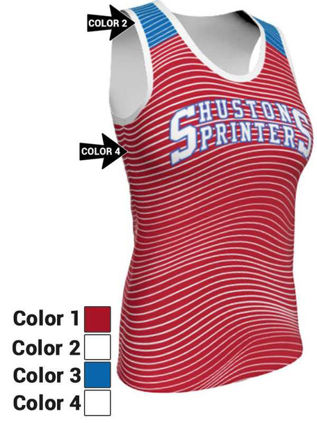 Control Series - Womens/Youth "Change Over" Custom Sublimated Track Singlet Womens/Youth Sublimated Track Singlets All Sports Uniforms