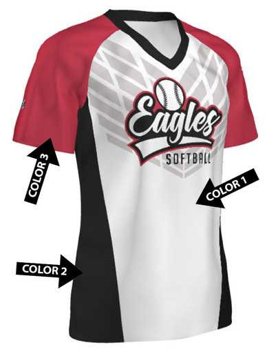 Quick Ship - Womens/Girls "Hero" Custom Sublimated Softball Jersey-2 Classic Quick Ship Softball Jerseys All Sports Uniforms